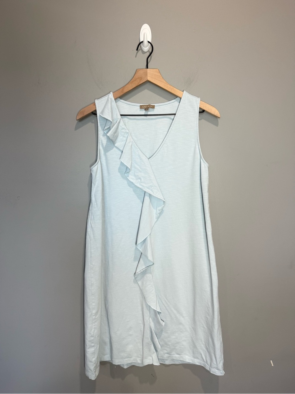 Lilla P Blue Cascading Ruffle Sleeveless Dress Size Medium